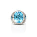 18CT WHITE GOLD BLUE TOPAZ AND DIAMOND COCKTAIL RING (Thumbnail 2)