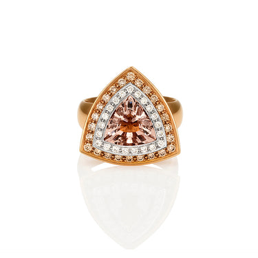 JORG HEINZ TRILLIANT CUT MORGANITE AND DIAMOND RING