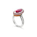 18CT WHITE AND ROSE GOLD PINK TOURMALINE, SAPPHIRE AND DIAMOND MARQUISE CUT DRESS RING (Thumbnail 2)