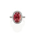 18CT WHITE GOLD OVAL CUT PINK TOURMALINE AND DIAMOND DRESS RING (Thumbnail 1)