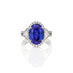 6.73CT OVAL SHAPE TANZANITE AND DIAMOND RING SET IN 18CT WHITE GOLD (Thumbnail 1)