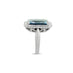 18CT WHITE GOLD EMERALD CUT AQUAMARINE AND DIAMOND RING (Thumbnail 3)