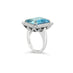18CT WHITE GOLD EMERALD CUT AQUAMARINE AND DIAMOND RING (Thumbnail 4)