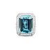 18CT WHITE GOLD EMERALD CUT AQUAMARINE AND DIAMOND RING (Thumbnail 1)