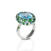 'QUEEN OF ATLANTIS' 18CT WHITE GOLD SKY BLUE TOPAZ, TSAVORITE GARNET AND DIAMOND DRESS RING (Thumbnail 5)