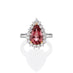 18ct WHITE GOLD 3.81ct PEAR SHAPED PINK TOURMALINE & DIAMOND CLUSTER RING (Thumbnail 1)