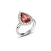 18ct WHITE GOLD 3.81ct PEAR SHAPED PINK TOURMALINE & DIAMOND CLUSTER RING (Thumbnail 2)