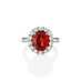 18ct WHITE GOLD 5.92ct OVAL SPESSARTITE GARNET & DIAMOND CLUSTER RING (Thumbnail 1)