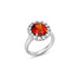 18ct WHITE GOLD 5.92ct OVAL SPESSARTITE GARNET & DIAMOND CLUSTER RING (Thumbnail 2)
