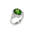18ct WHITE GOLD 4.22ct OVAL GREEN TOURMALINE & DIAMOND CLUSTER RING (Thumbnail 2)