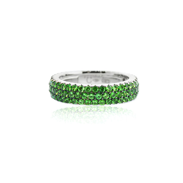 DEMEGLIO 18CT WHITE GOLD TSAVORITE GARNET RING (Image 1)