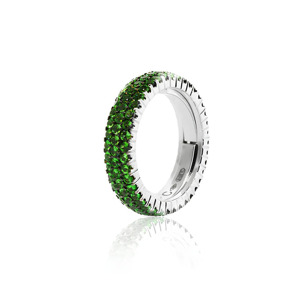 DEMEGLIO 18CT WHITE GOLD TSAVORITE GARNET RING (Image 2)