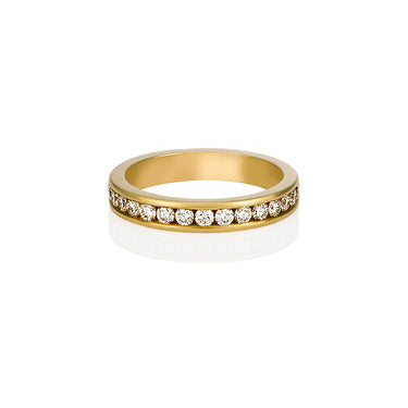 18ct YELLOW GOLD DIAMOND CHANNEL SET WEDDING BAND