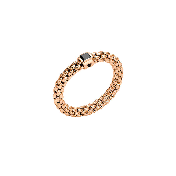 FOPE SOULS 18CT ROSE GOLD BLACK DIAMOND RING (Image 1)