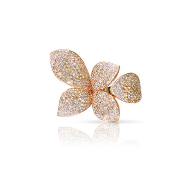 PASQUALE BRUNI 'GIARDINI SEGRETI' 18CT ROSE GOLD CHAMPAGNE & WHITE DIAMOND RING