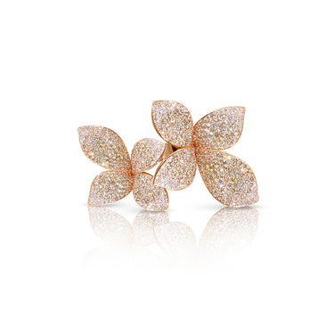 PASQUALE BRUNI 'GIARDINI SEGRETI' 18CT ROSE GOLD CHAMPAGNE AND WHITE DIAMOND RING