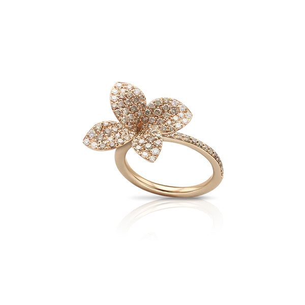 PASQUALE BRUNI 'PETIT GARDEN' 18CT ROSE GOLD WHITE & CHAMPAGNE DIAMOND RING (Image 1)