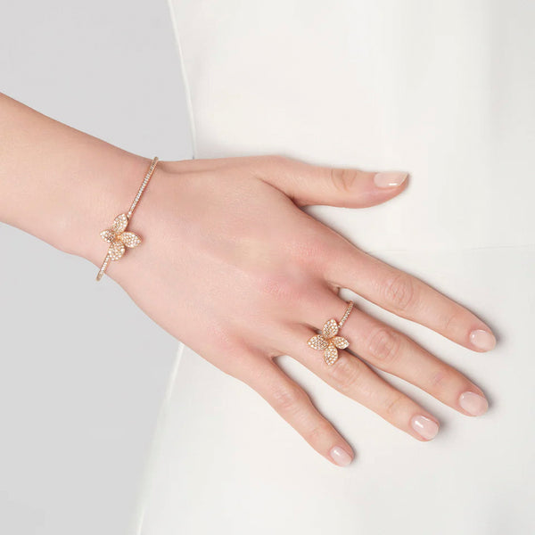 PASQUALE BRUNI 'PETIT GARDEN' 18CT ROSE GOLD WHITE & CHAMPAGNE DIAMOND RING (Image 2)