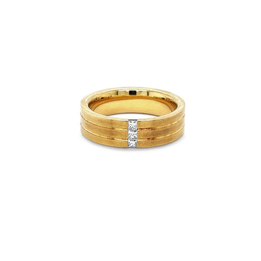 18CT YELLOW GOLD DIAMOND SET RING