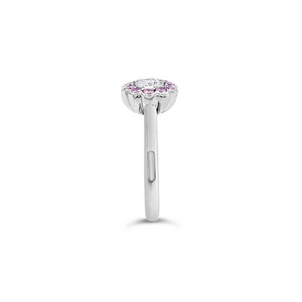 PLATINUM ROUND BRILLIANT CUT DIAMOND & ARGYLE PINK DIAMOND RING (Image 3)