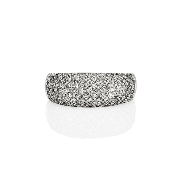 18ct WHITE GOLD PAVE DIAMOND BAND (Image 1)