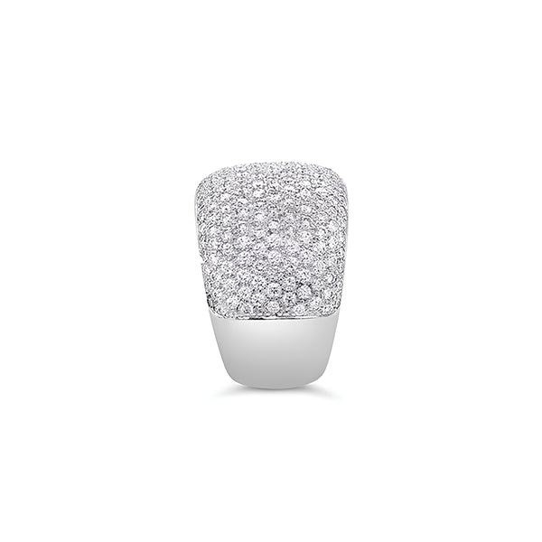 18CT WHITE GOLD LARGE PAVE DIAMOND RING (Image 3)
