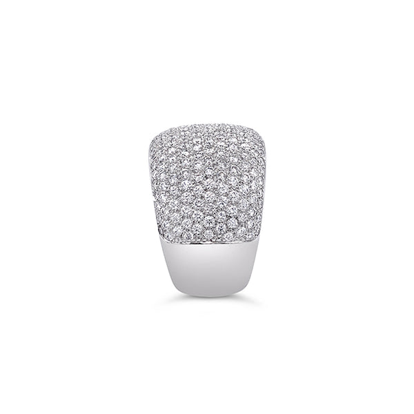 18CT WHITE GOLD LARGE PAVE DIAMOND RING (Image 3)
