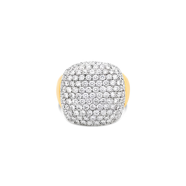 18CT YELLOW GOLD AND WHITE GOLD PAVE DIAMOND RING (Image 3)