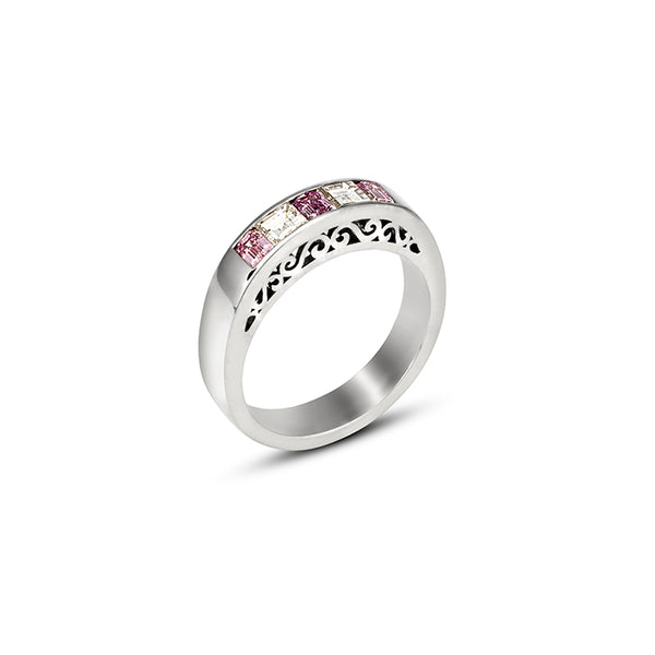 PLATINUM WHITE DIAMOND AND ARGYLE PINK DIAMOND RING (Image 2)