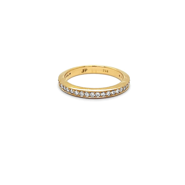 18CT YELLOW GOLD 'GRACE' DIAMOND SET WEDDING RING (Image 1)