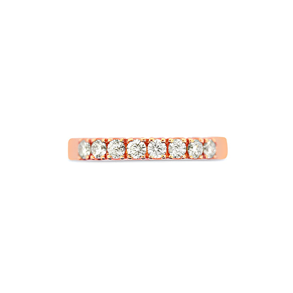 18CT ROSE GOLD EIGHT DIAMOND CLAW SET ETERNITY BAND (Image 1)