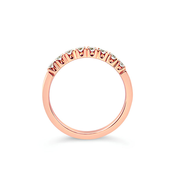 18CT ROSE GOLD EIGHT DIAMOND CLAW SET ETERNITY BAND (Image 2)