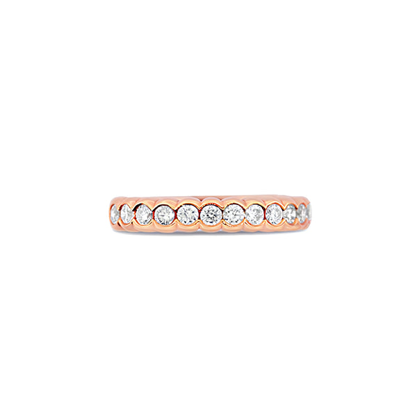 18CT ROSE GOLD SCALLOPED DIAMOND WEDDING RING (Image 3)