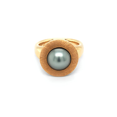 JORG HEINZ 'MAGIC' 18CT ROSE GOLD TAHITIAN PEARL AND DIAMOND RING