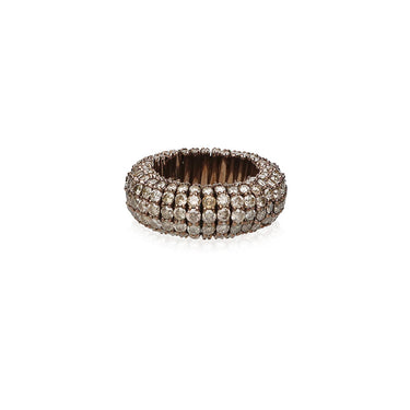 DEMEGLIO 'GIOTTO' 18CT ROSE GOLD CHAMPAGNE DIAMOND STRETCH RING