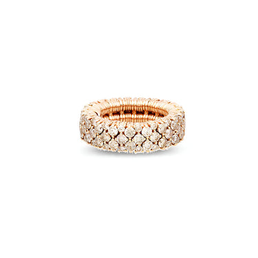 DEMEGLIO CASHMERE 18CT ROSE GOLD AND BROWN DIAMOND STRETCH RING