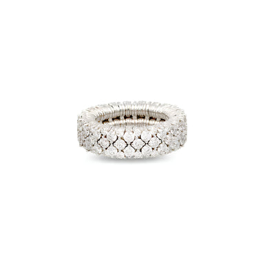 DEMEGLIO CASHMERE 18CT WHITE GOLD AND DIAMOND STRETCH RING