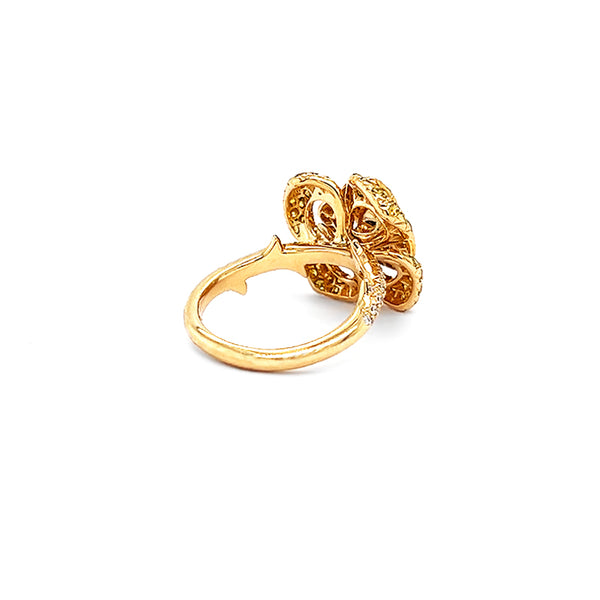 'ROSE' RING IN 18CT YELLOW GOLD WITH YELLOW AND WHITE DIAMONDS (Image 3)