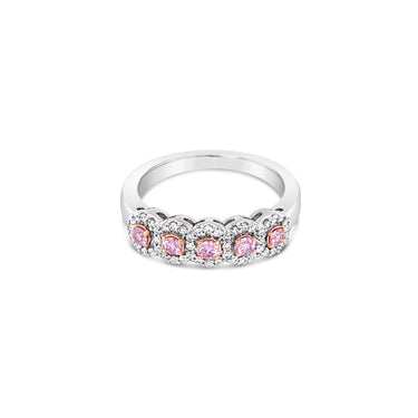 0.21CT FANCY PINK ROUND BRILLIANT CUT ARGYLE PINK DIAMOND RING