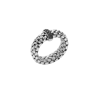 FOPE 'VENDOME' 18CT WHITE GOLD BLACK DIAMOND RING