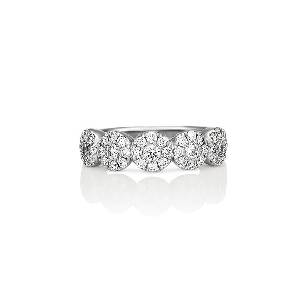 ROBERTO COIN "CLASSIC" 18CT WHITE GOLD DIAMOND CLUSTER (X5) RING. (Image 1)