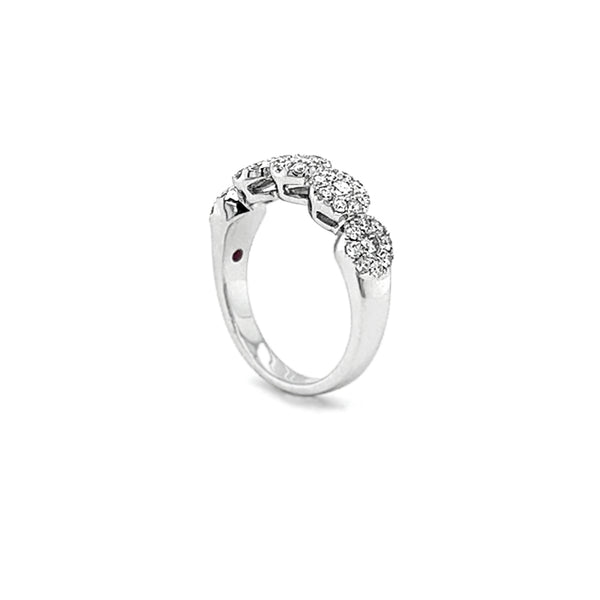 ROBERTO COIN "CLASSIC" 18CT WHITE GOLD DIAMOND CLUSTER (X5) RING. (Image 3)