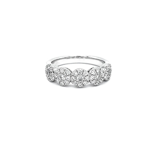 ROBERTO COIN "CLASSIC" 18CT WHITE GOLD DIAMOND CLUSTER (X5) RING. (Image 1)
