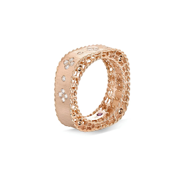ROBERTO COIN PRINCESS 18CT ROSE GOLD & DIAMOND RING (Image 1)
