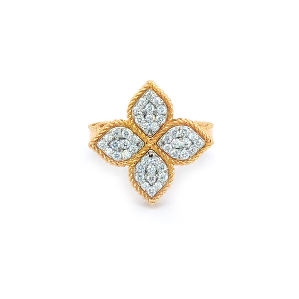 ROBERTO COIN 'PRINCESS FLOWER' 18CT ROSE GOLD AND WHITE GOLD DIAMOND RING (Image 1)