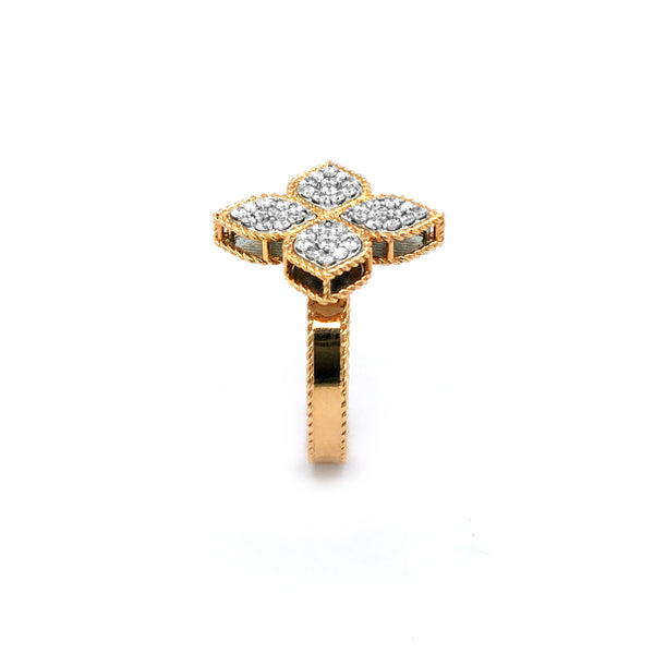 ROBERTO COIN 'PRINCESS FLOWER' 18CT ROSE GOLD AND WHITE GOLD DIAMOND RING (Image 4)