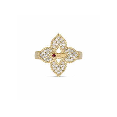 ROBERTO COIN VENETIAN PRINCESS 18CT YELLOW GOLD DIAMOND RING