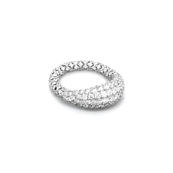 DEMEGLIO 'GIOCONDA' ELASTIC HALF MOON WHITE DIAMOND RING (Image 2)