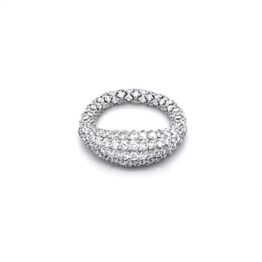 DEMEGLIO 'GIOCONDA' ELASTIC HALF MOON WHITE DIAMOND RING
