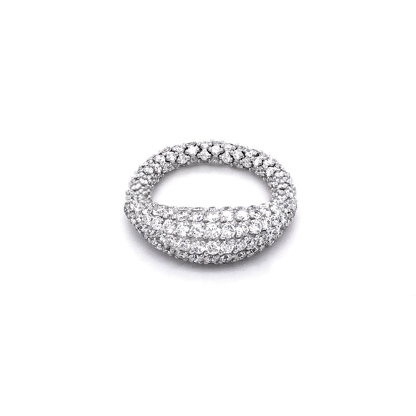 DEMEGLIO 'GIOCONDA' ELASTIC HALF MOON WHITE DIAMOND RING (Image 1)